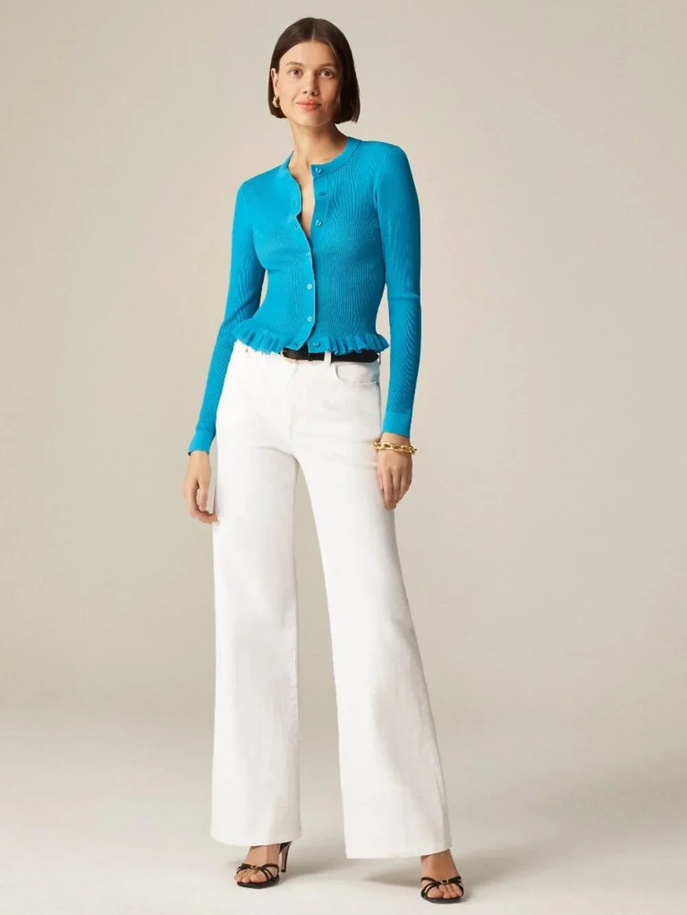 NWT J. Crew Womens Size 36 36x30 1/2 White High Rise Denim Trouser Jean NEW